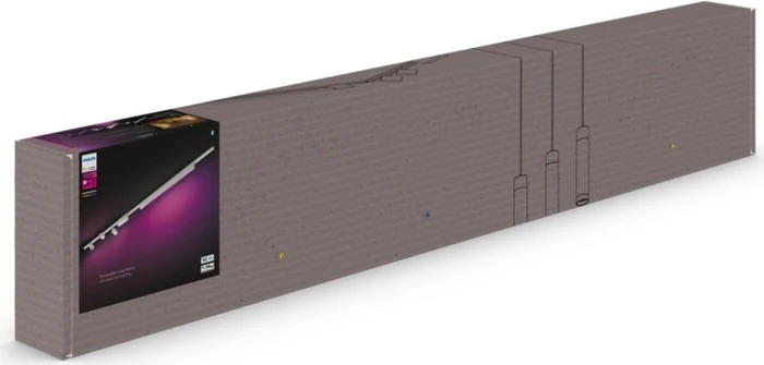Philips Hue White and Color Ambiance Basis Perifo Schienensystem für die Decke gerade mit 3 Spots & 1 Lineare Lightbar weiß