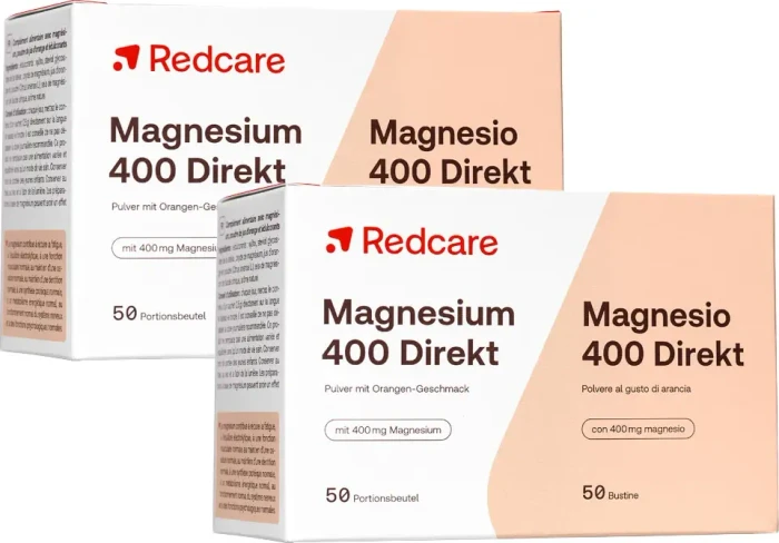 Redcare Magnesium 400 Direkt Granulat Portionsbeutel, 100 Stück (2x 50 Stück)