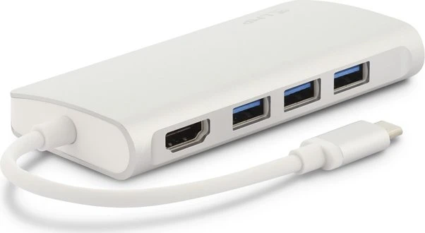 LMP USB-C Video Hub, 5-Port, USB-C 3.0 [Stecker], silber
