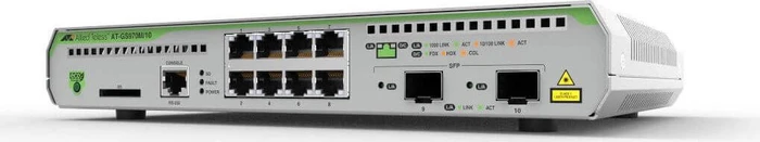 Allied Telesis CentreCOM GS970M Desktop Gigabit Managed Switch, 8x RJ-45, 2x SFP
