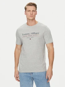 Tommy Hilfiger Roundneck Logo T-Shirt kurzarm light grey heather (Herren)