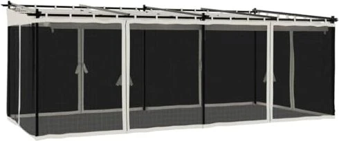 vidaXL Pavillon 6x3m mit Netzwänden creme