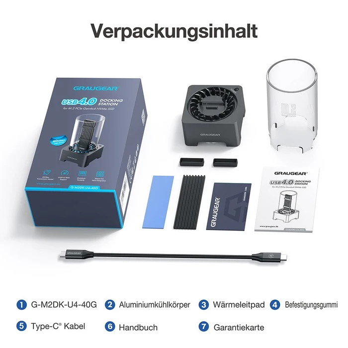 Graugear G-M2DK-U4-40G, M.2 NVMe Dockingstation, USB4