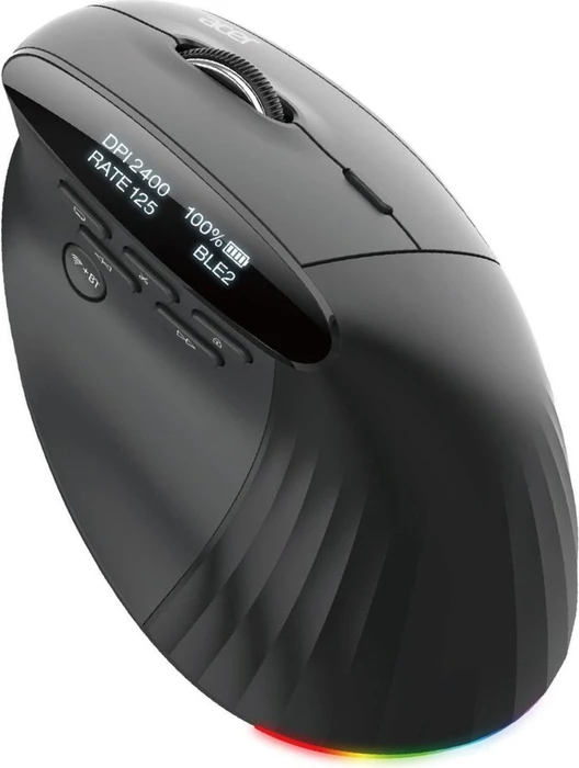 Acer Smart Fit Vertical Wireless Mouse schwarz, USB/Bluetooth