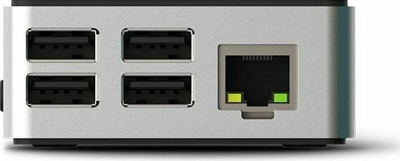 Flirc Gehäuse für Raspberry Pi 4, schwarzer Deckel, silber/schwarz
