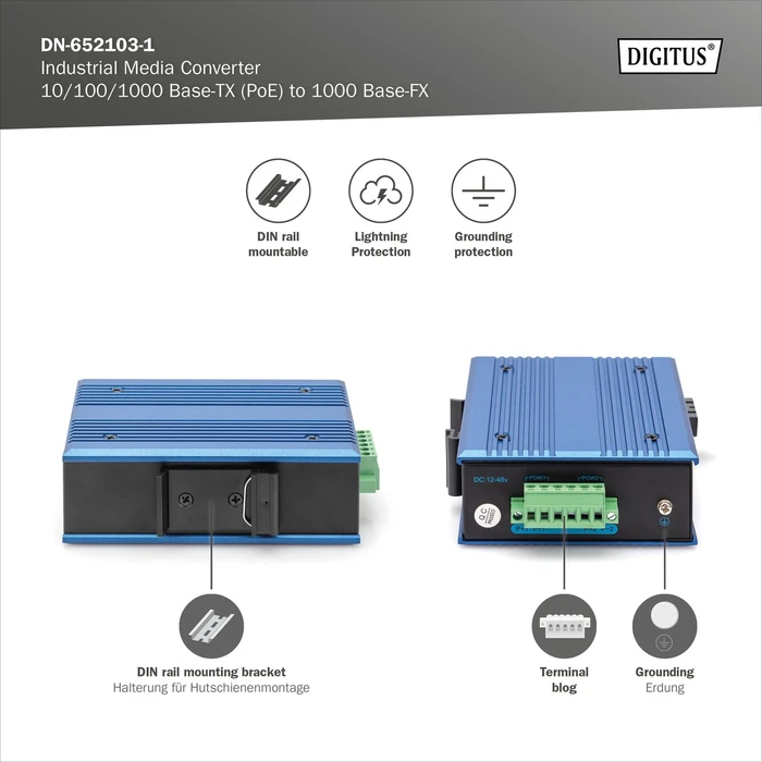 Digitus Industrial, RJ-45, SFP