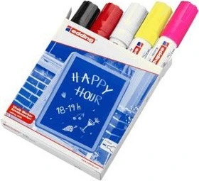 edding 4090 Kreidemarker schwarz/rot/weiß/neongelb/neonrosa, 5er-Set