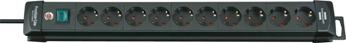 Brennenstuhl Premium-Line mit Schalter, 10-fach, 3m, schwarz