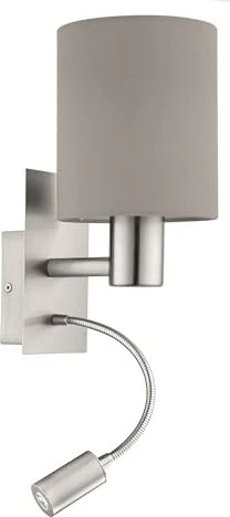 Eglo Pasteri Wandleuchte 2-flammig nickel matt/taupe