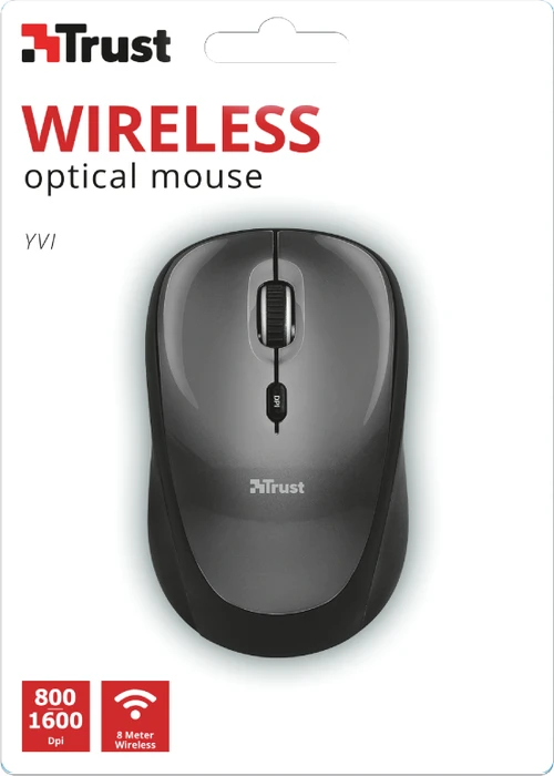 Trust Yvi Wireless Mouse schwarz, USB