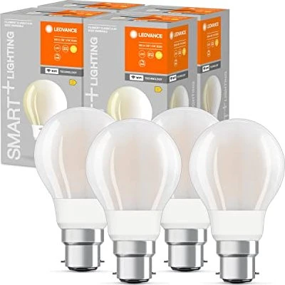 Osram Ledvance SMART+ WiFi Filament Classic A60 60 6W/827 B22d, 4 Stück