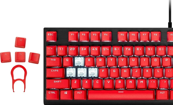 Corsair Pro Keycap Mod Kit, Kunststoff (PBT) Double-Shot, rot, 105 Tasten, ISO-DE