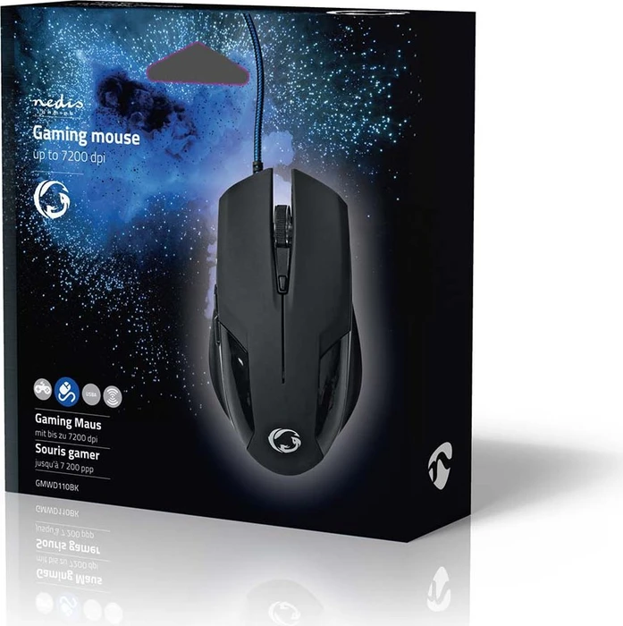 Nedis Gaming Mouse und Mousepad Set, schwarz, USB