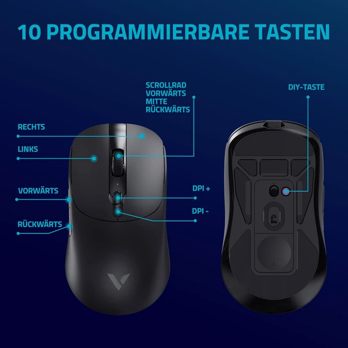 Rapoo V200PRO 8K/4K Wireless Gaming Mouse schwarz, USB