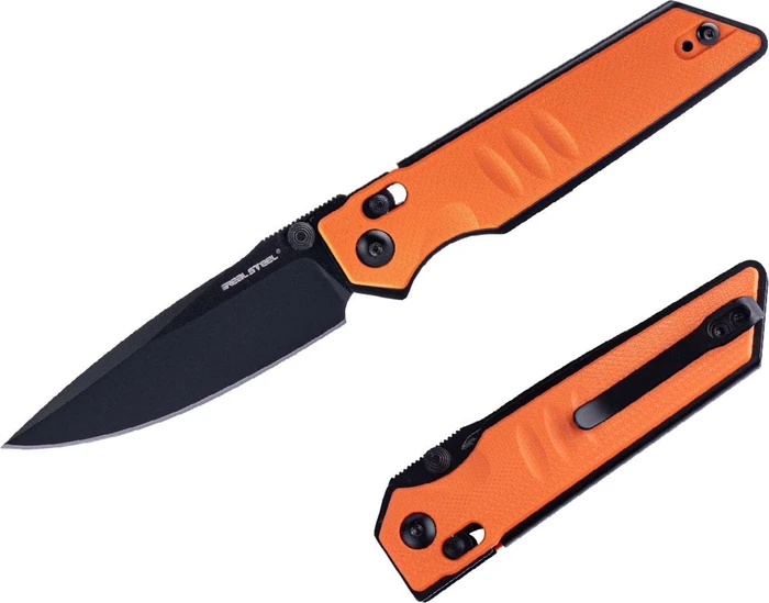 Real Steel Sacra Taschenmesser black/orange g10
