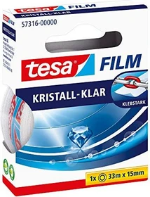 tesa tesafilm 57316 Faltschachtel kristall-klar, Klebeband, 15mm/33m, 1 Stück