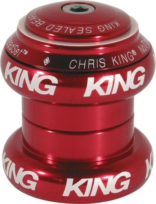 Chris King NoThreadSet 1 1/8" straight Steuersatz komplett externe Lagerschalen (EC) rot