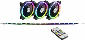 Inter-Tech Argus RS-04, LED-Steuerung, Fernbedienung, LED-Strip, 120mm, 3er-Pack
