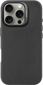 Decoded Leather Back Cover für Apple iPhone 16 Pro schwarz