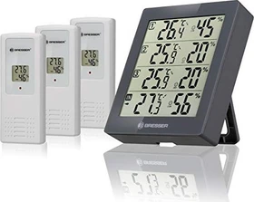 Bresser Temeo Hygro Quadro Funkwetterstation grau, digital