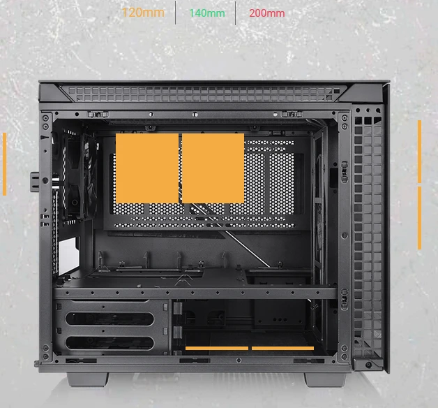 Thermaltake Divider 200 TG, schwarz, Glasfenster