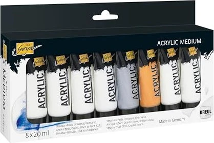 Kreul Solo Goya Acrylic Medium, 4 Farben, 20ml, 8er-Set