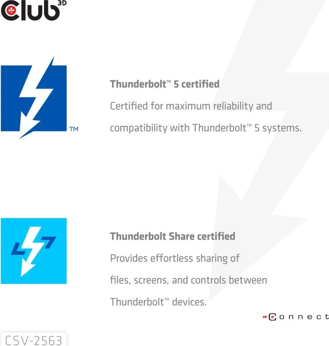 Club 3D 5-in-1 Triple Video Hub, Thunderbolt 5 [Buchse]