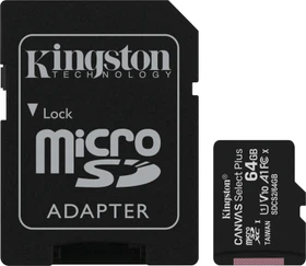 Kingston Canvas Select Plus R100 64GB Kit, UHS-I U1, A1, Class 10