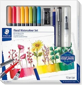 Staedtler Doppelfasermaler 3001 Floral Watercolour Set sortiert, 12er-Set