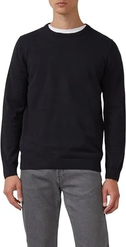 s.Oliver Baumwoll Logo-Stickerei Pullover schwarz (Herren)