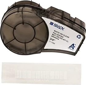 Brady Polester Transparent Beschriftungsband, 19.1mm, weiß/transparent