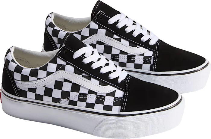 Vans Old Skool Platform Checkerboar schwarz/weiß (Damen)