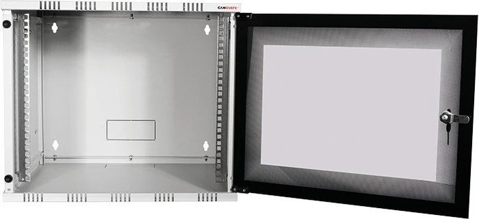 LogiLink Canovate SOHO Wandgehäuse 15HE, Sicherheitsglastür, grau, 550mm tief