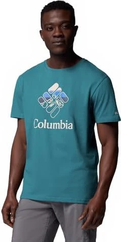 Columbia Rapid Ridge mit Print T-Shirt kurzarm river blue/heavenly stacked gem (Herren)