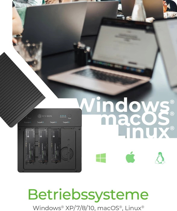 RaidSonic Icy Box M.2 NVMe Docking- und Klonstation IB-4013MCL-C4, USB4