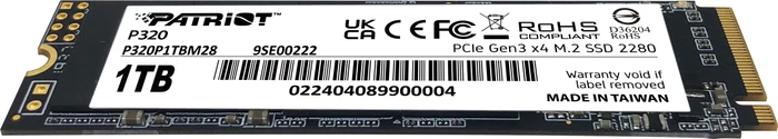 Patriot P320 1TB, M.2 2280 / M-Key / PCIe 3.0 x4