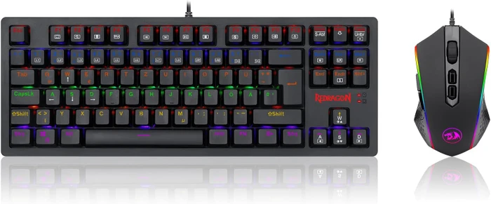 Redragon 2in1 Gamer Value Kit, Mechanical RGB Keyboard (Outemu Brown) + RGB Gaming Mouse, USB, DE