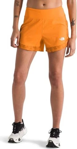 The North Face Sunriser 4" Shorts Laufhose kurz apricot glaze/mountain traverese print (Damen)