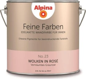Alpina Farben Feine Farben No. 23 Wolken in Rosê innen verträumtes graurosé edelmatt grau, 2.5l