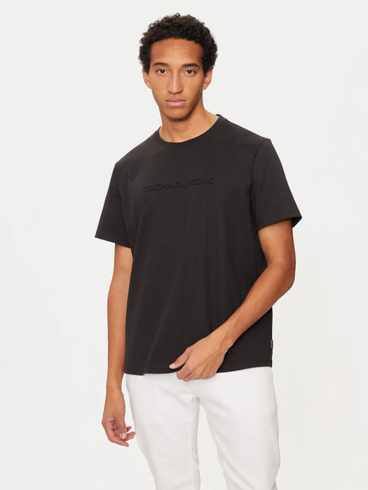 Michael Kors Logo-Prägung T-Shirt kurzarm schwarz (Herren)