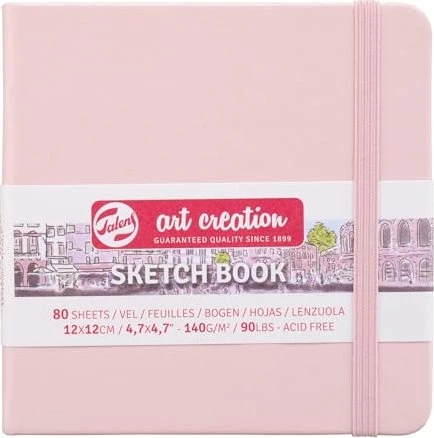 Royal Talens Skizzenbuch pastellrosa, 120x120mm, glatt, 80 Blatt