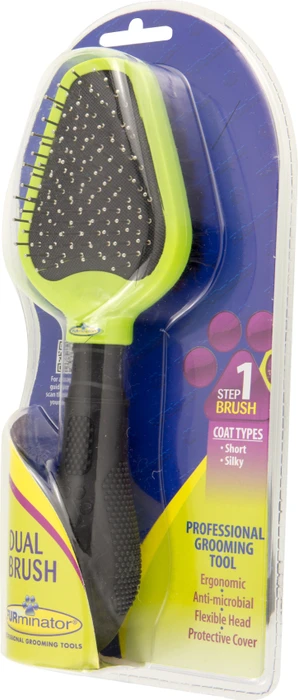 FURminator Doppelbürste für Hunde mit kurzem Fell, doppelseitig, Version 1