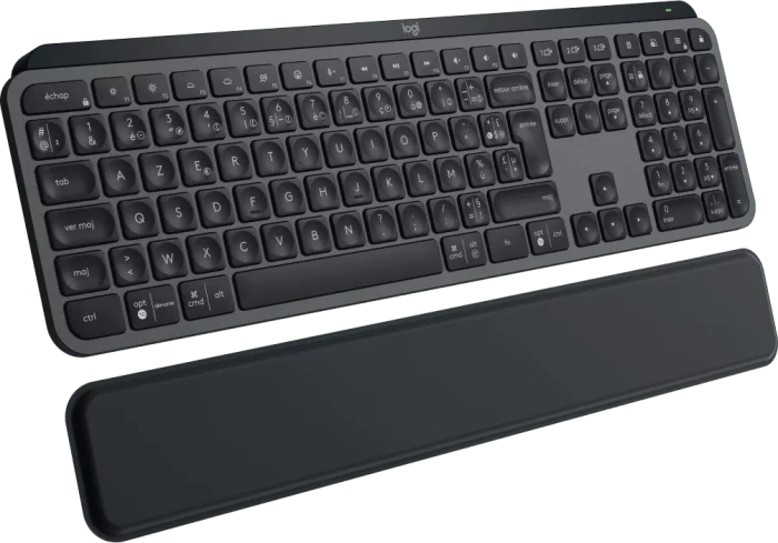 Logitech MX Keys S Plus MX Palm Rest, Graphite, schwarz, LEDs weiß, Logi Bolt, USB/Bluetooth, FR