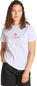 Calvin Klein Shadow Graphic Regular Fit T-Shirt kurzarm brilliant white (Damen)