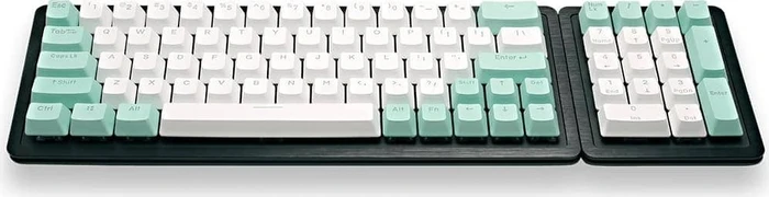 Mountain Mineral Keycap Set, Kunststoff (PBT) Double-Shot, weiß/türkis, 113 Tasten (104+9), ANSI-US