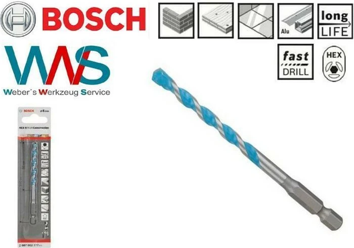 Bosch Professional HEX-9 MultiConstruction Mehrzweckbohrer, 6x200x250mm, 1 Stück