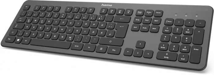Hama KW-700 Wireless Slim-Design Tastatur, anthrazit/schwarz, USB, DE