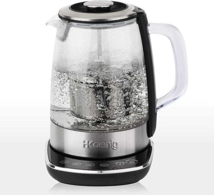H.Koenig TI600 Glas-Wasserkocher/Teekocher