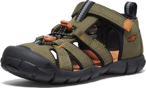 Keen Seacamp II CNX Older Kids dark olive/gold flame (Junior)