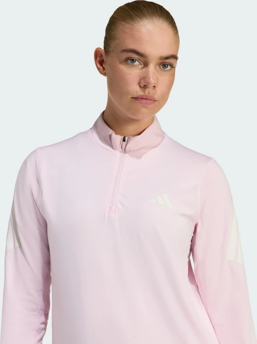 adidas Adi365 Iconic Running Half Zip Laufshirt langarm clear pink (Damen)